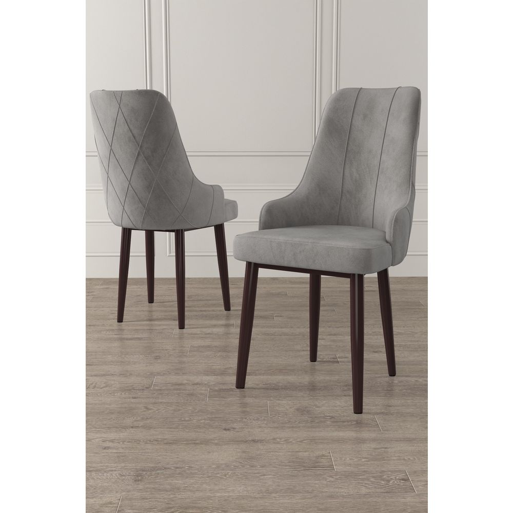 Trex - Sivi i smeđi set stolica (6 komada) slika 1