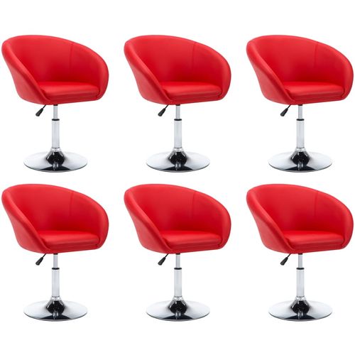 Okretne blagovaonske stolice od umjetne kože 6 kom crvene slika 20