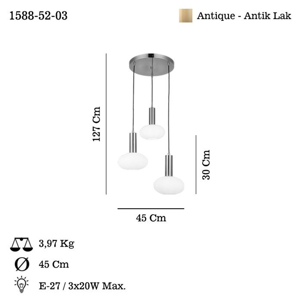Luster "Kabo - 52-03" Antik Lakirani slika 3