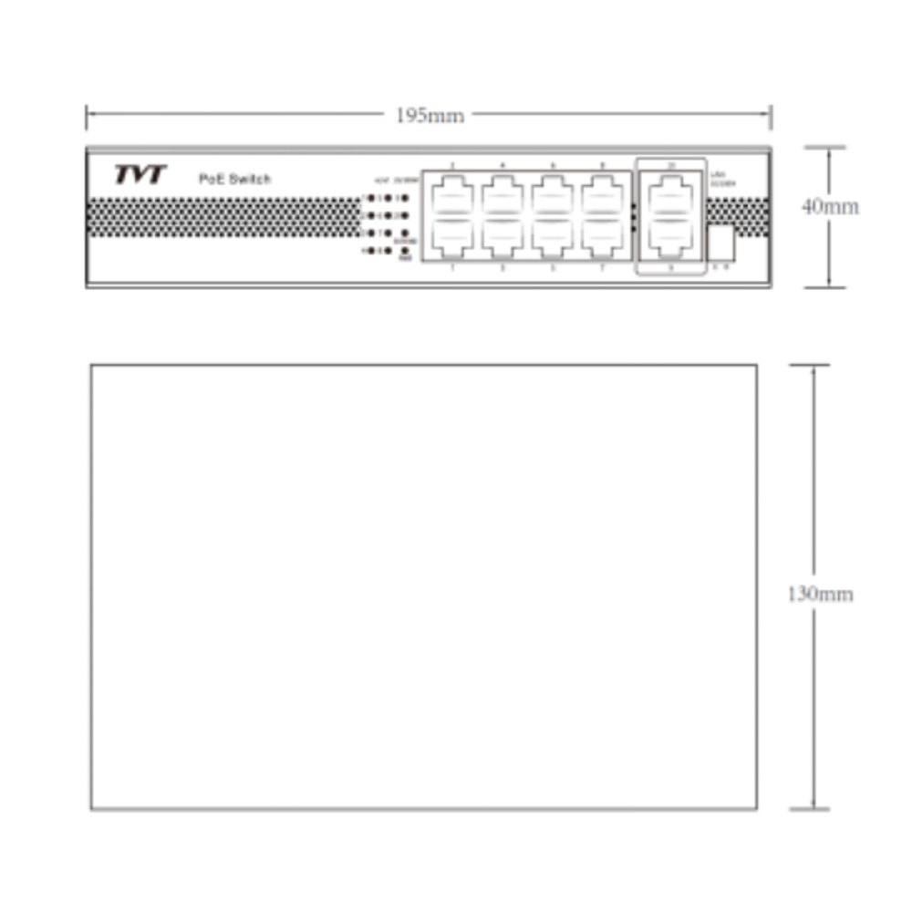 TVT PoE Switch 8-Portni TD-B2208S1-PEU slika 2