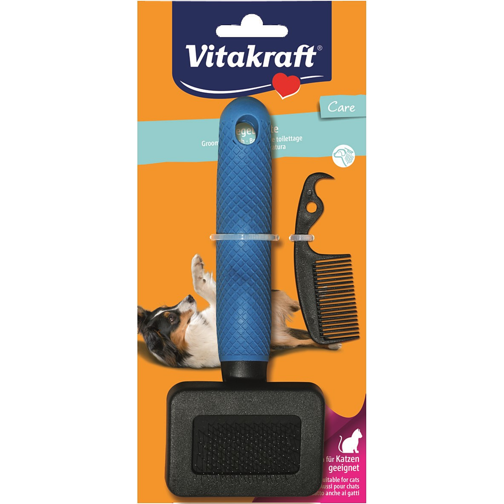 Vitakraft četka sa mekim žicama za pse sa češljem 1kom slika 1