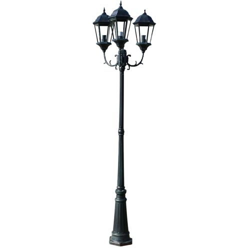 Vrtna stupna svjetiljka 3-lanterne 230 cm tamno zelena/crna slika 46
