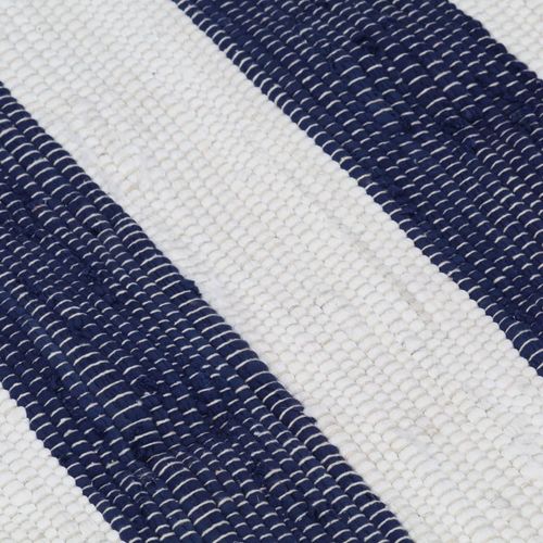 Ručno tkani tepih Chindi od pamuka 200 x 290 cm plavo-bijeli slika 20
