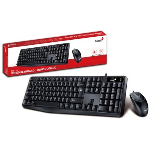 GENIUS KM-170 YU-SRB crna, žična tastatura i miš slika 2
