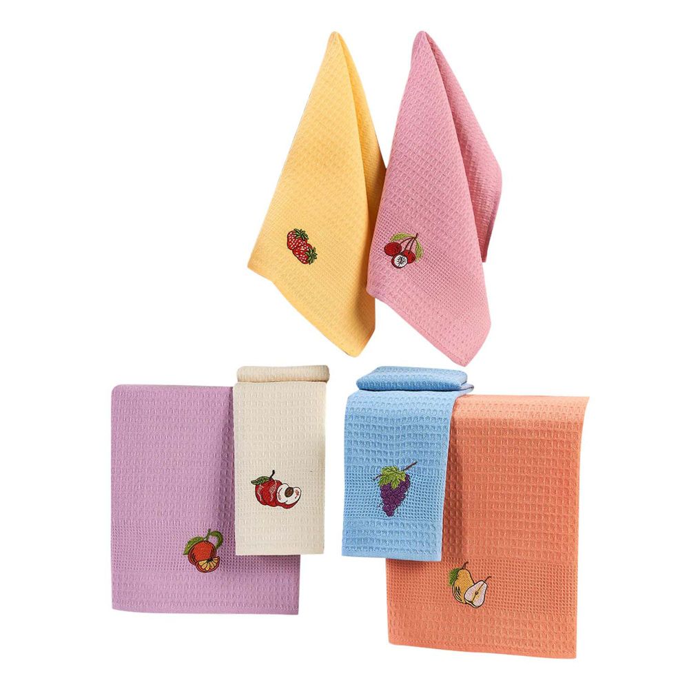 Kitchen towel set (6 pieces) Fruits colours: Multicolor slika 4