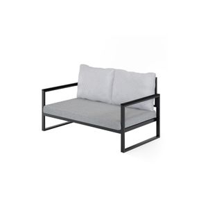 Hanah Home MTLBHC120003 Bež/Black Baštenska Sofa sa 2 Sedišta