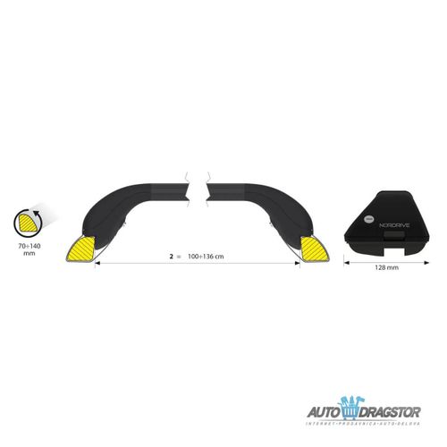 KROVNI NOSACI "SNAP-FIT"ČELIČNE SIPKE SET 110-140CM TELESKOPSKE MAX NOSIVOST 100KG slika 4