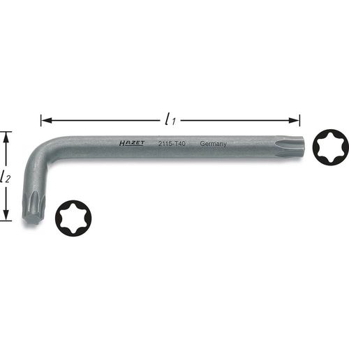 Hazet  2115-T15 unutarnji TORX kutni odvijač T 15 slika 1