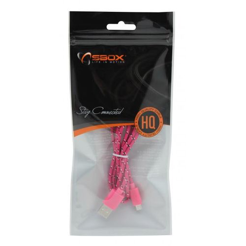 KABEL SBOX USB->MICRO USB 1M Pink slika 6