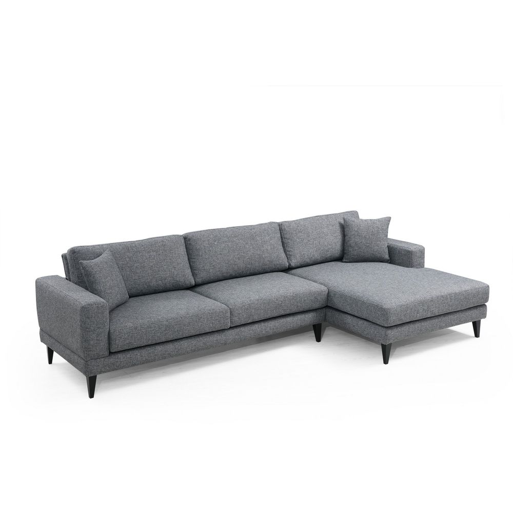 Nordijska Kutna Sofa na Razvlačenje Desna (L3+Chl) Tamno Siva slika 7