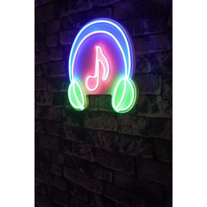 Wallity Ukrasna plastična LED rasvjeta, Music Sound Headphones - Pink