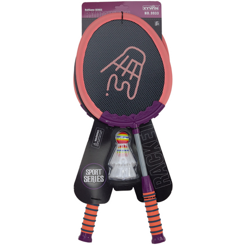 Set od 2 reketa za badminton - 2 loptice za badminton - Ružičasta boja slika 5