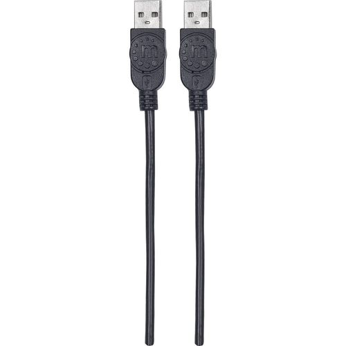 Manhattan USB kabel USB 2.0 USB-A utikač, USB-A utikač 1.00 m crna zaštićen s folijom, UL certificiran, pozlaćeni kontakti 353892 slika 4