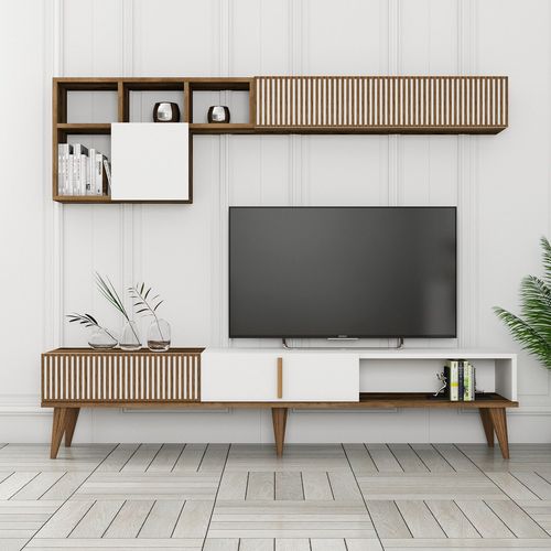 Woody Fashion TV jedinica, Milan TV - Walnut, White slika 1