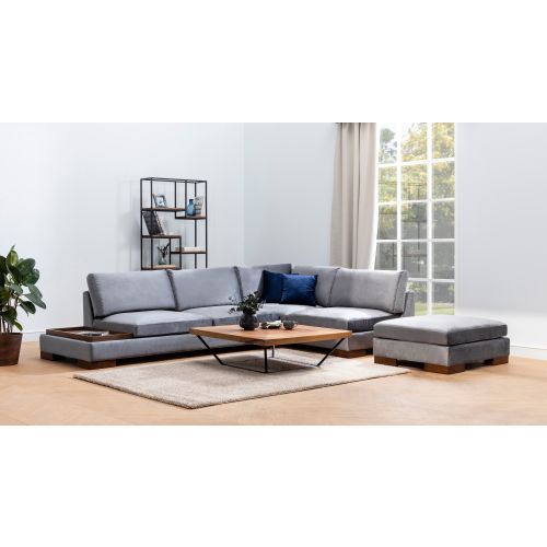 Atelier Del Sofa Tulip Corner Right With Pouf - Dark Grey Dark Grey Corner Sofa slika 2