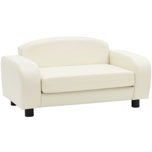 Sofa za pse krem-bijela 80 x 50 x 40 cm od umjetne kože slika 48