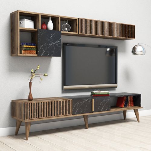 Woody Fashion TV jedinica, Milan - Walnut, Black slika 4