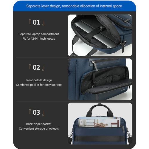 Tigernu Laptop Travel Office Sling Shoulder Messenger Bag T-L5207, plava slika 4