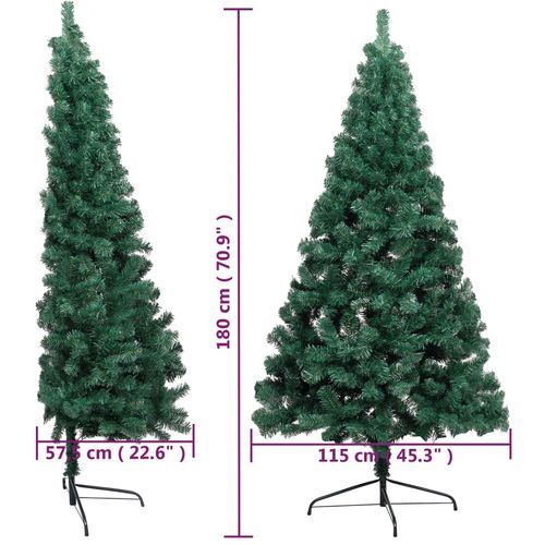 Umjetna polovica božićnog drvca sa stalkom zelena 210 cm PVC slika 28