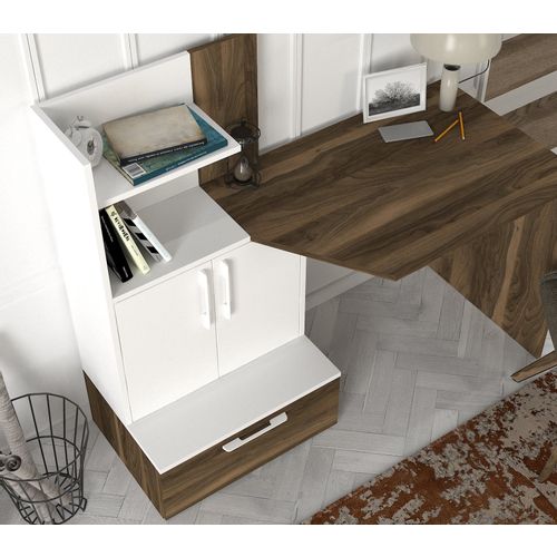 Woody Fashion Radni stol, Bijela boja Orah, Padora - White, Walnut slika 4