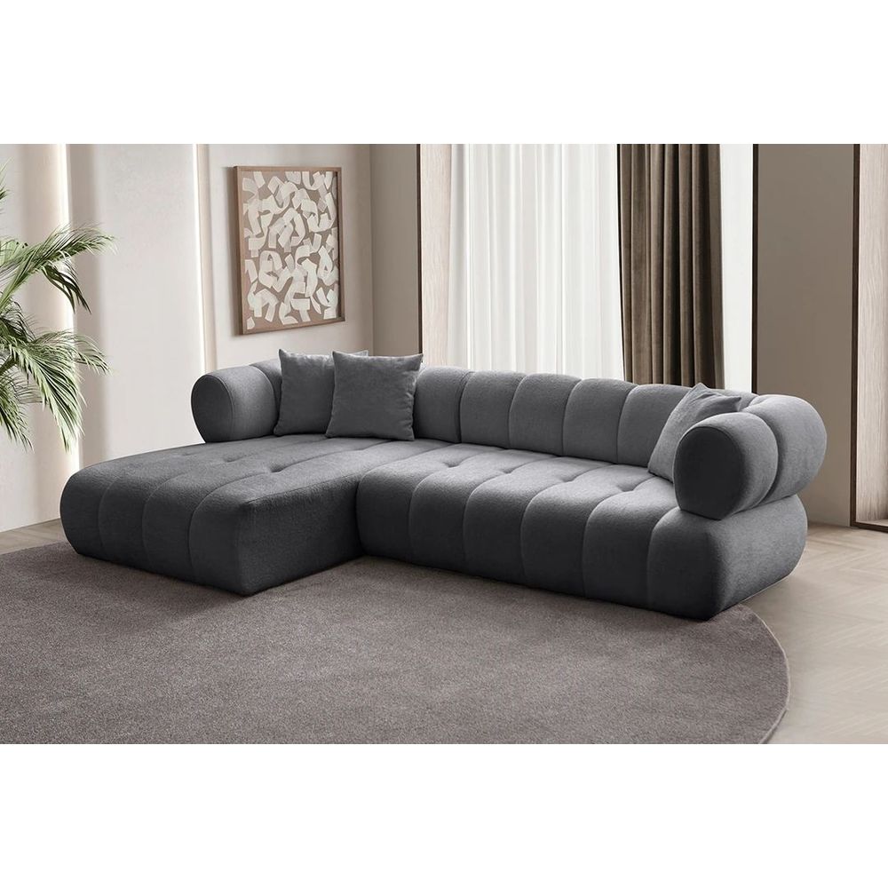 Ugaona Sofa Petra Lijeva - Tamno Siva slika 1