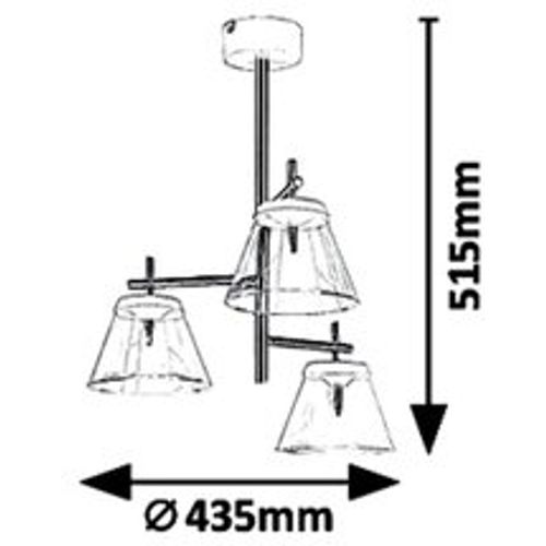 Rabalux Aviana, visilica, LED 18W, bela/bronze slika 4