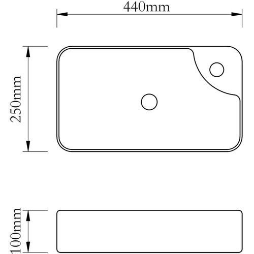 Bijeli keramički umivaonik with Faucet Hole White slika 25