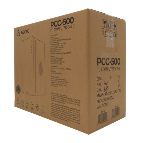 Sbox kućište PCC-500W ATX + NAPAJANJE PSU-400 slika 7