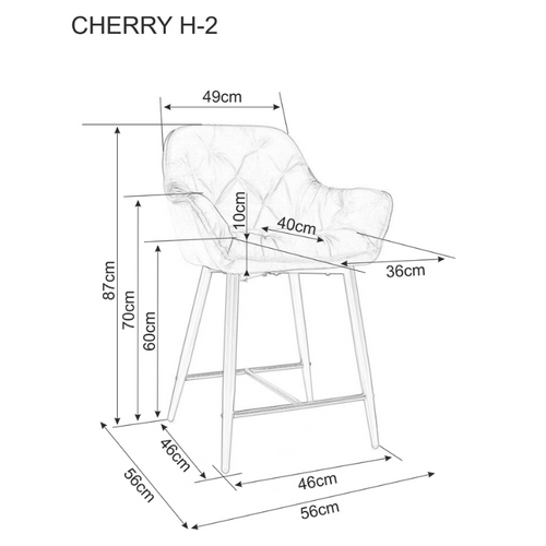 Barska stolica CHERRY H-2 - Baršun slika 4