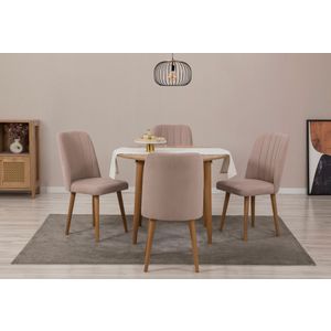 Vina 0900 - Set produžnog stola i stolica od Atlantske borovine (5 komada)