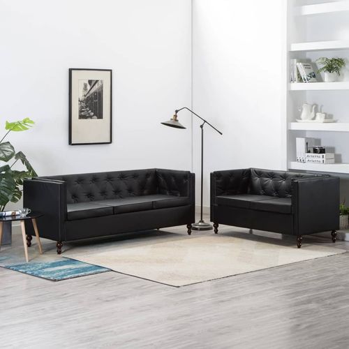 2-dijelni set sofa s presvlakom od umjetne kože crni slika 32