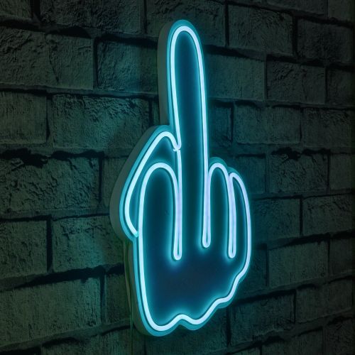 Wallity Ukrasna plastična LED rasvjeta, Middle Finger - Blue slika 10