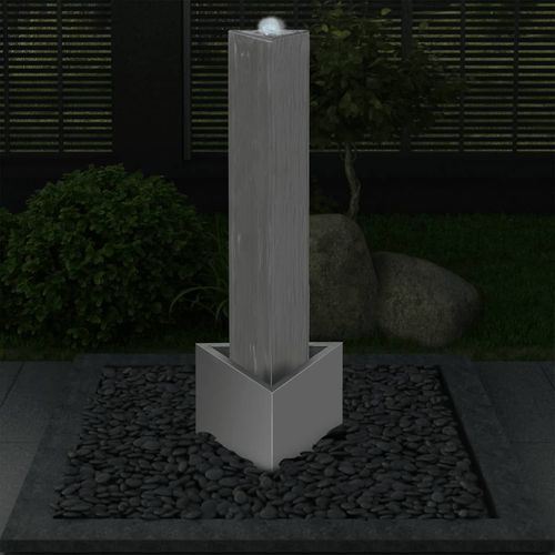 Vrtna fontana srebrna 37,7x32,6x110 cm od nehrđajućeg čelika slika 13