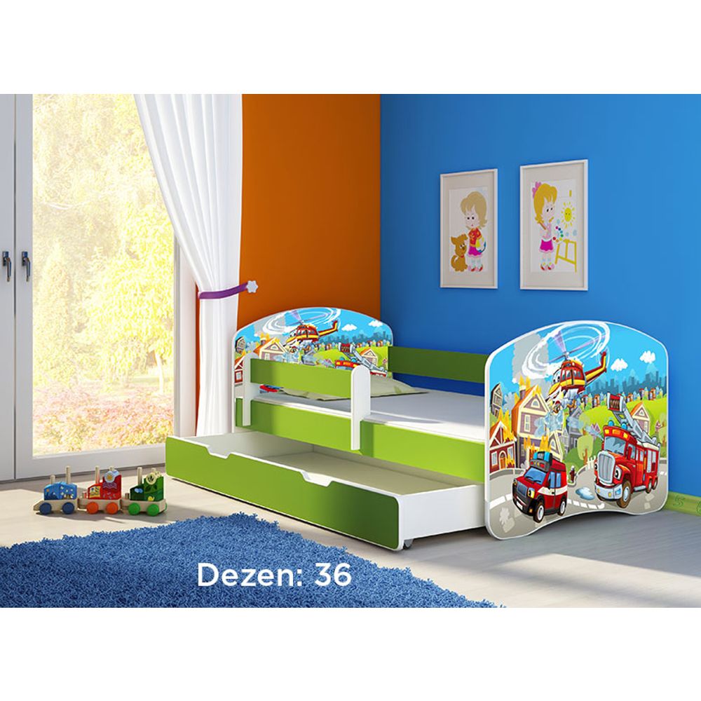 ACMA Dječiji krevet Acma II sa ladicom Green - 180x80cm - Dezen 36 slika 2