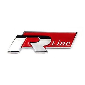 Metalni natpis R Line u crvenoj boji