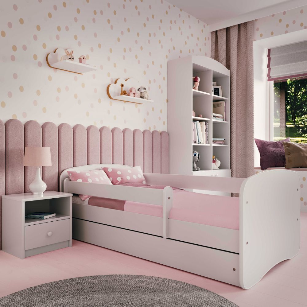 Drveni dječji krevet Perfetto sa ladicom - 180x80cm - Bijeli slika 2