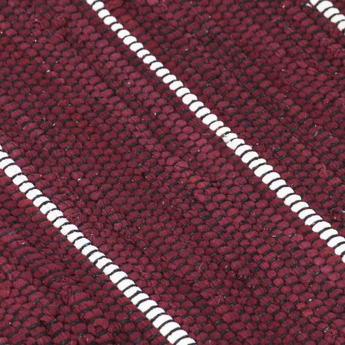 Ručno tkani tepih Chindi od pamuka 80 x 160 cm bordo slika 6