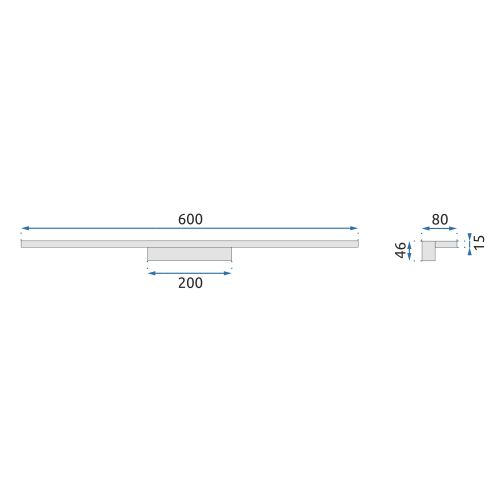 TOOLIGHT LED KUPAONSKA svjetiljka 60CM APP840-1W RAVNA CRNA slika 13