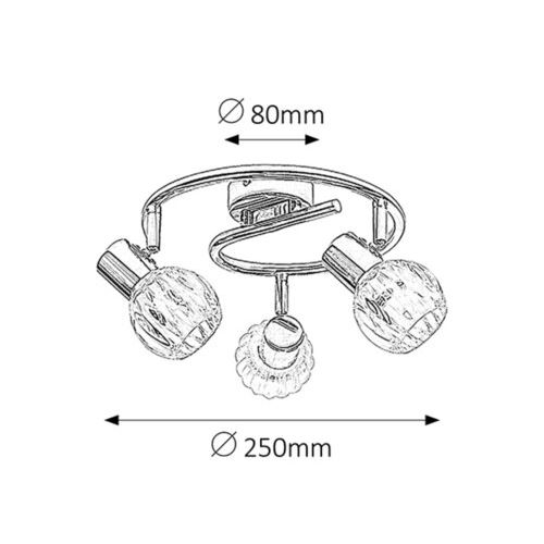 Rabalux Lauren spot E14 3x40W, hrom Spot rasveta slika 2