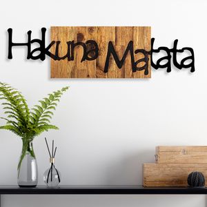 Hakuna Matata 4 Black Light Walnut Dekorativni Drveni Zidni Ukras