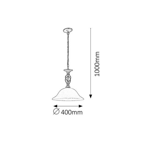 Rabalux Beckworth Visilica E27 60W bronza Klasična rasveta slika 2