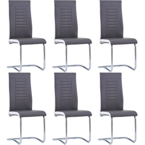Konzolne blagovaonske stolice od umjetne kože 6 kom sive slika 17