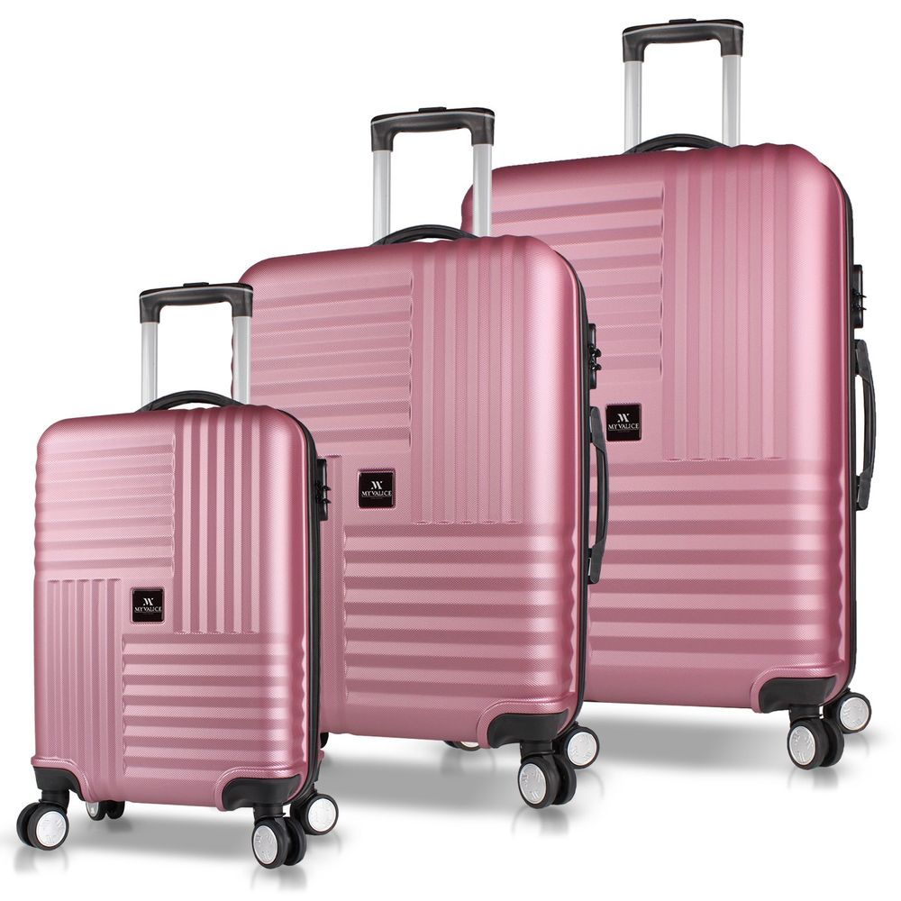 Set Kofera 8111 u Roze Zlatnoj (3 Komada) slika 1