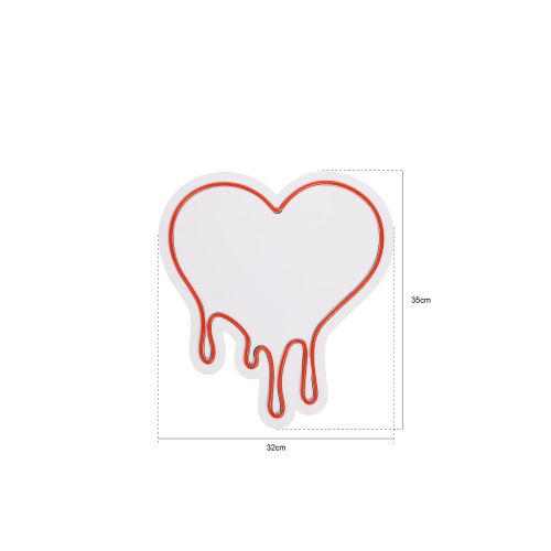 Wallity Ukrasna plastična LED rasvjeta, Melting Heart - White slika 6