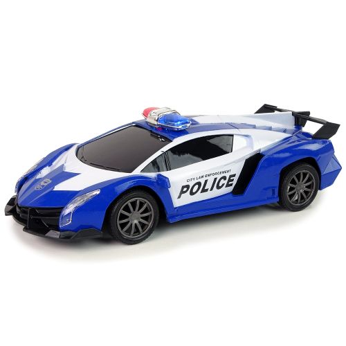 Auto na daljinsko upravljanje Police Racing 1:16 LED - plavi slika 2