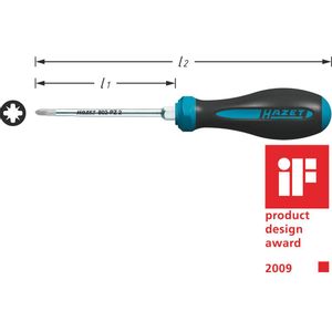 Hazet  802-PZ2 radionica odvijač s križnim prorezom PZ 2 Duljina oštrice: 100 mm DIN ISO 8764-1, DIN ISO 8764-2