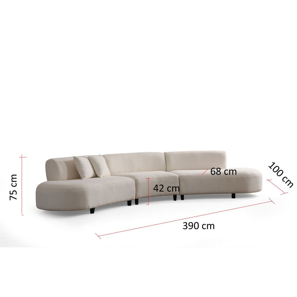 Ugaona Sofa Pars (L1 + O1 + 1R) - boja: krem v2 slika 10