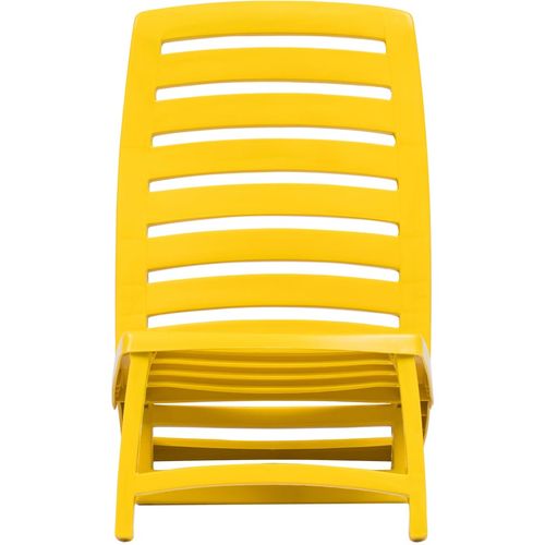 Sklopive stolice za plažu 4 kom plastične žute slika 3