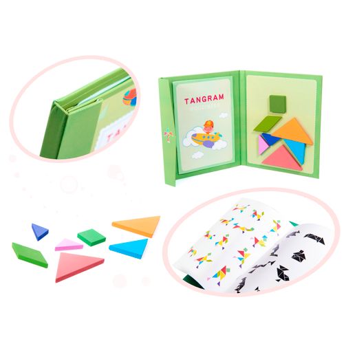 Montessori magnetna knjiga puzzle 3D tangram blokovi slika 2