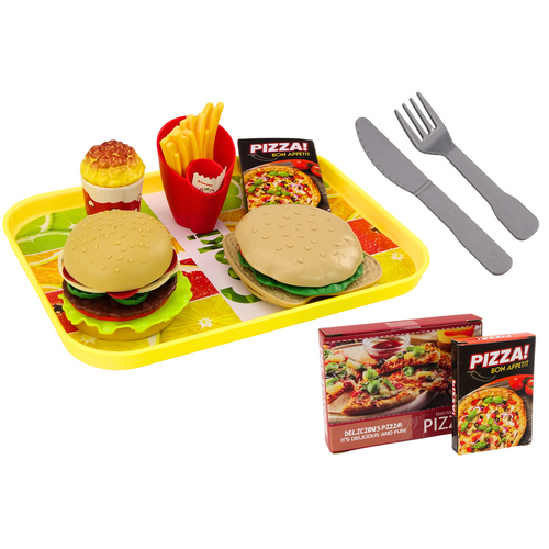 Set za brzu hranu - Pizza, Burgeri, Pomfrit - Dodaci za djecu - 24 komada slika 2